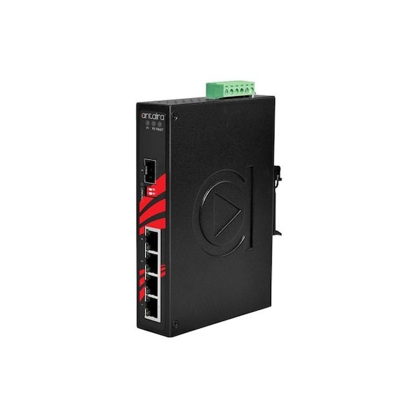 5-Port Industrial Unmanaged Ethernet Switch, w/4-10/100/1000Tx + 1-100/1000 SFP slot